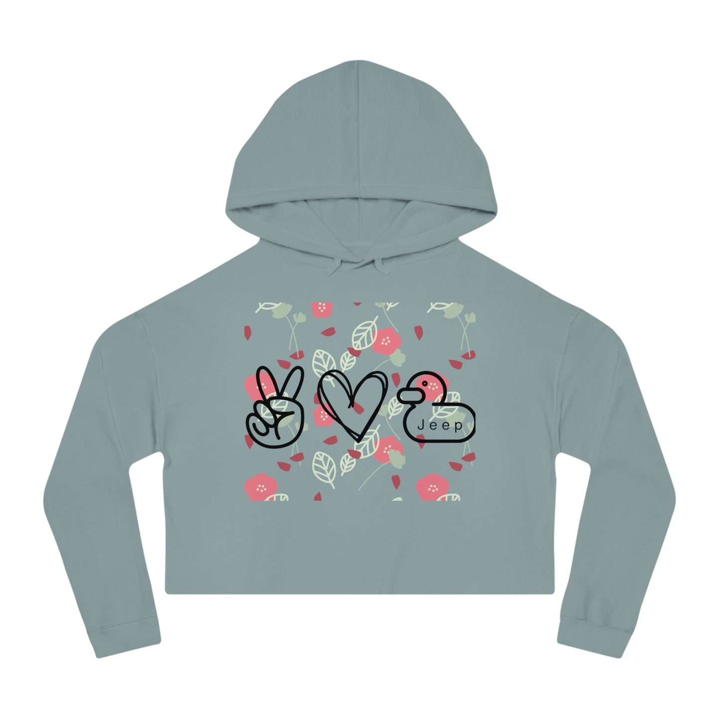 Peace Love JEEP Cropped Hooded Sweatshirt