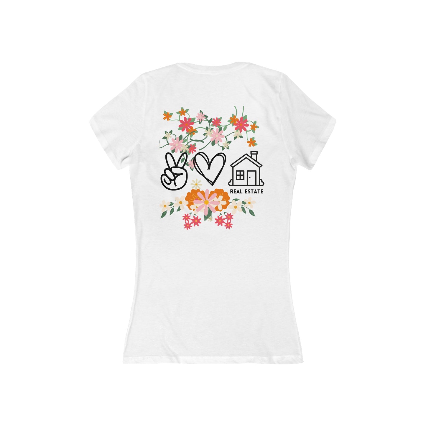 Peace Love Real Estate V-Neck Tee